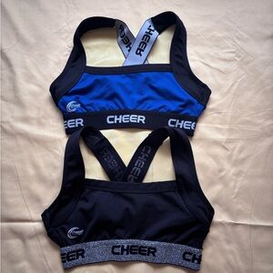 Cheer Sports Bras in Black and Blue
